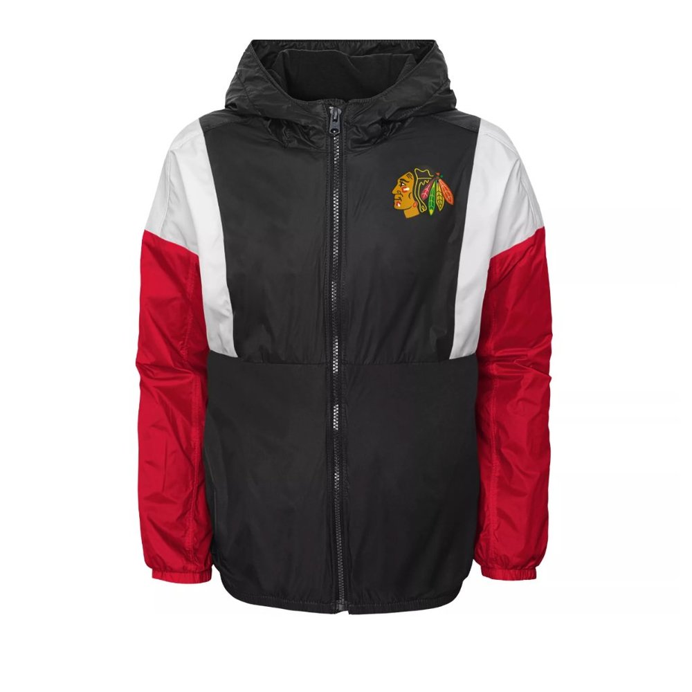NHL Youth Chicago Blackhawks Stadium Red Windbreaker Jacket - L & XL - New